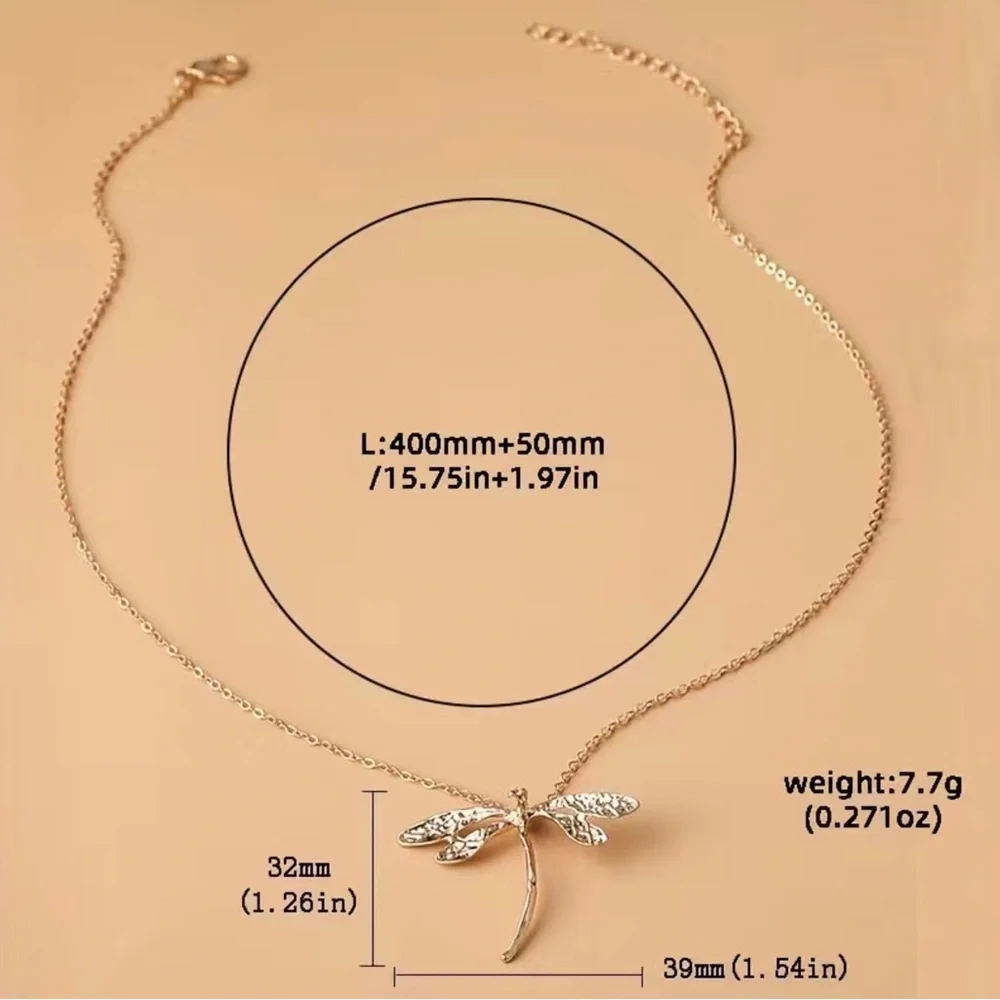COPY - Golden Dragonfly Necklace - Picture 5 of 5